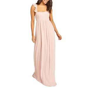 Show Me Your Mumu June Maxi Dress Blush Rose Size Small Sleeveless Flutter